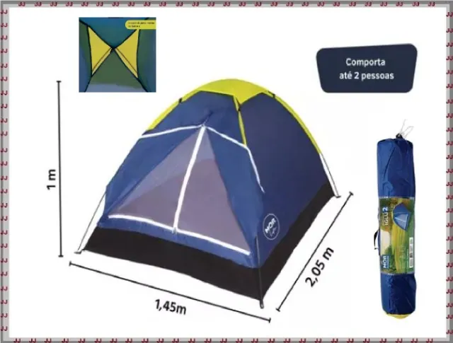 Barraca Mor para camping 2 pessoas camuflada 1,45 x 2,04 x 1,0