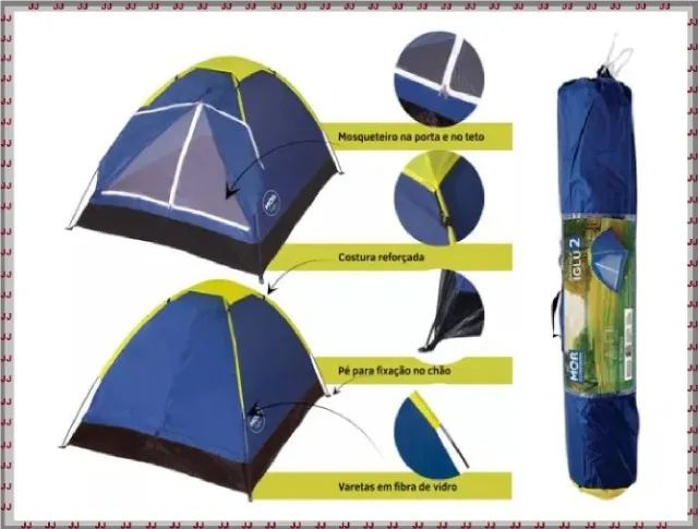 Barraca Mor para camping 2 pessoas camuflada 1,45 x 2,04 x 1,0  - Foto 4