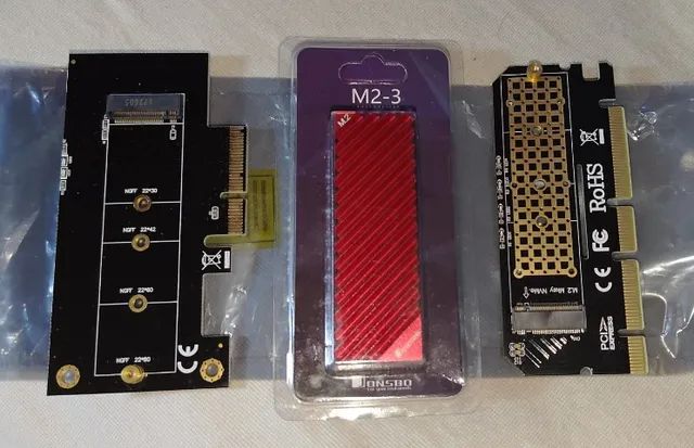 Kit com dissipador e adaptador m.2 Sata e nvme