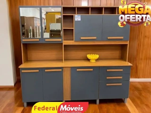 Cozinha 100% MDF GRAFITE  MEGA OFERTA 