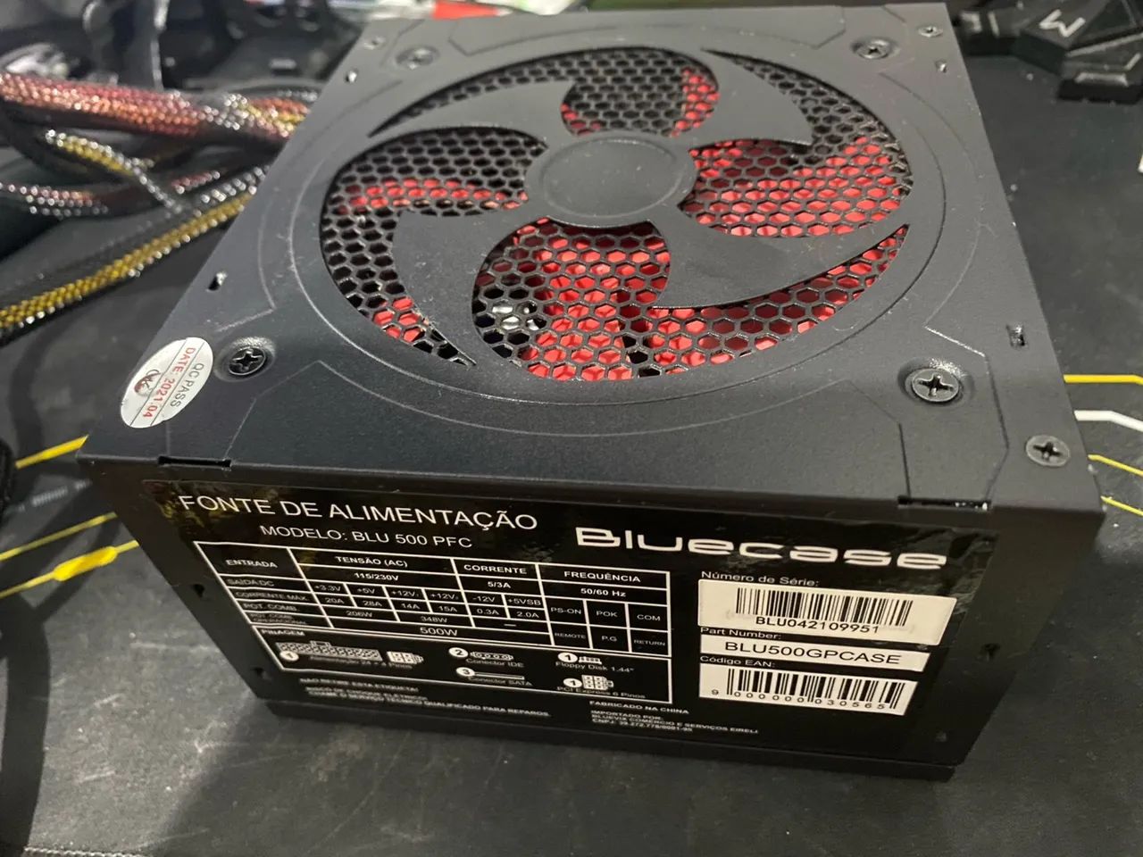 Fonte 500w Bluecase - PFC Ativo