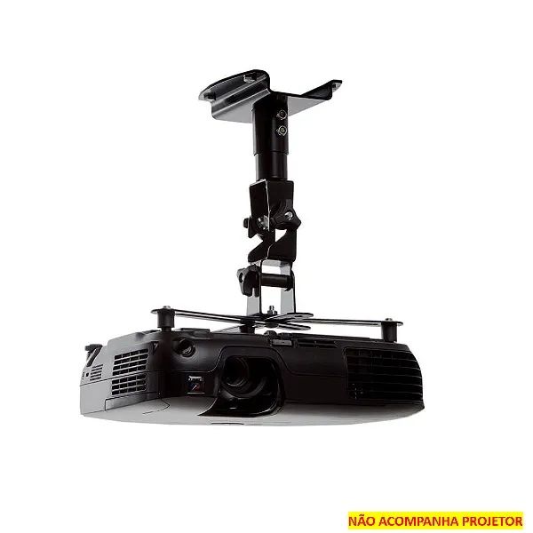 Suporte de Projetor Datashow para Teto ou Parede com Extensão, Preto - Brasforma  - Foto 3