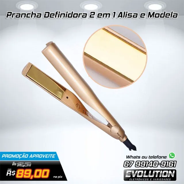 Chapinha Para Cabelo Modeladora De Cachos Alisadora Dourada Aproveite
