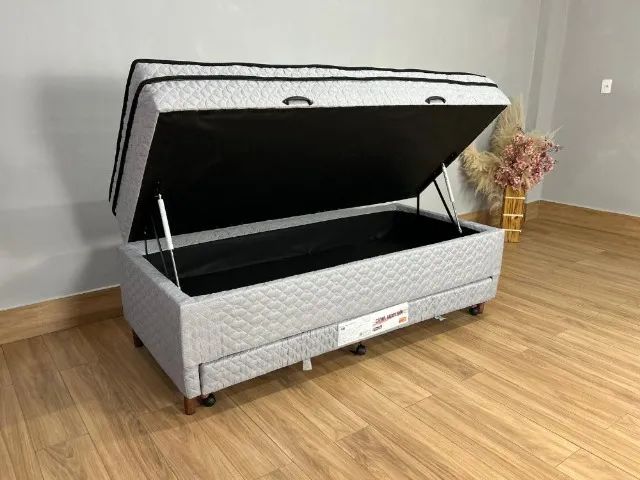 Cama Box Baú Sublime Molas Solteiro Com Auxiliar- Produto Novo Entrega Rápida - Foto 2