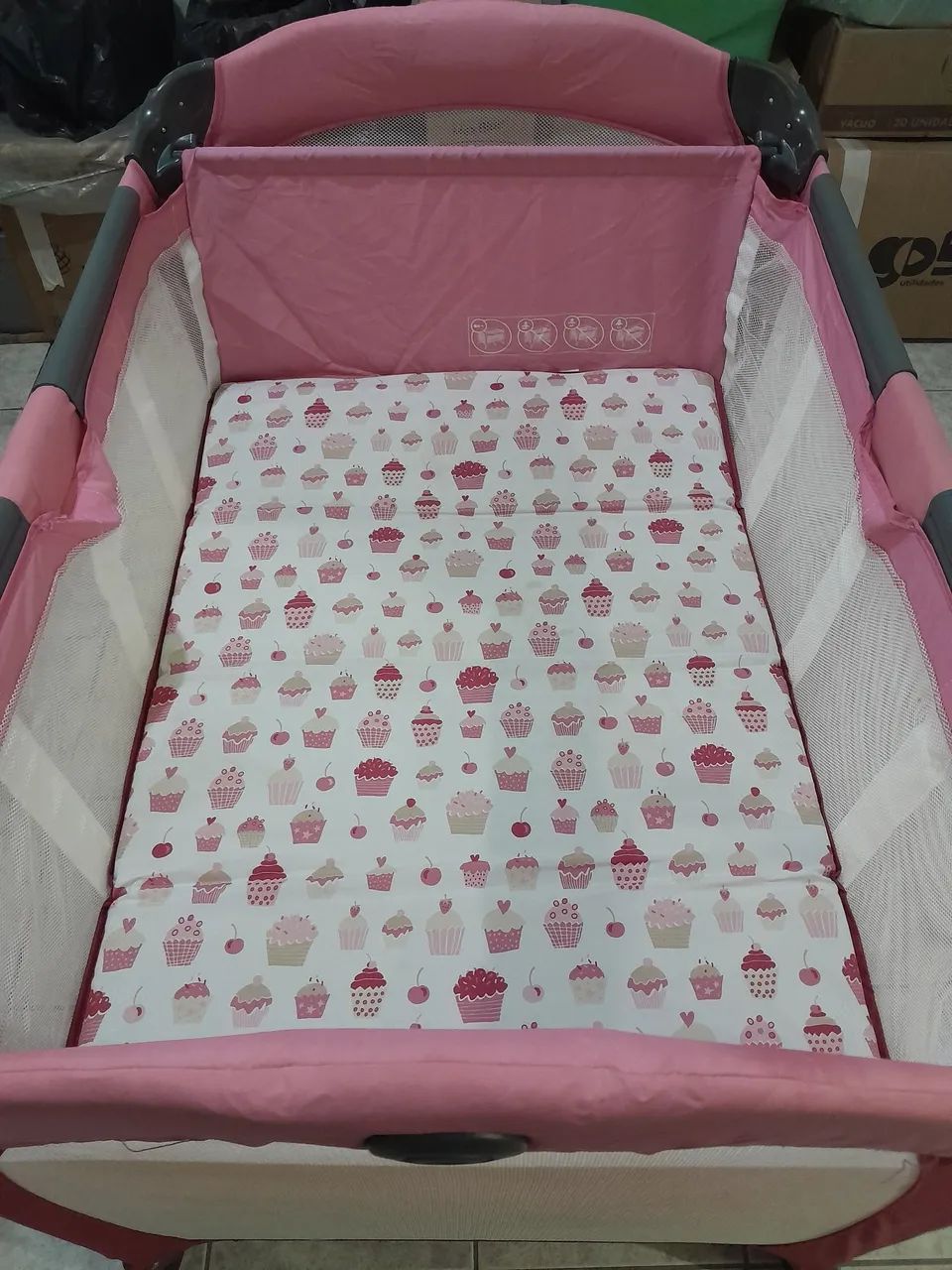 Berço Infantil Rosa com Mosquiteiro - Foto 2