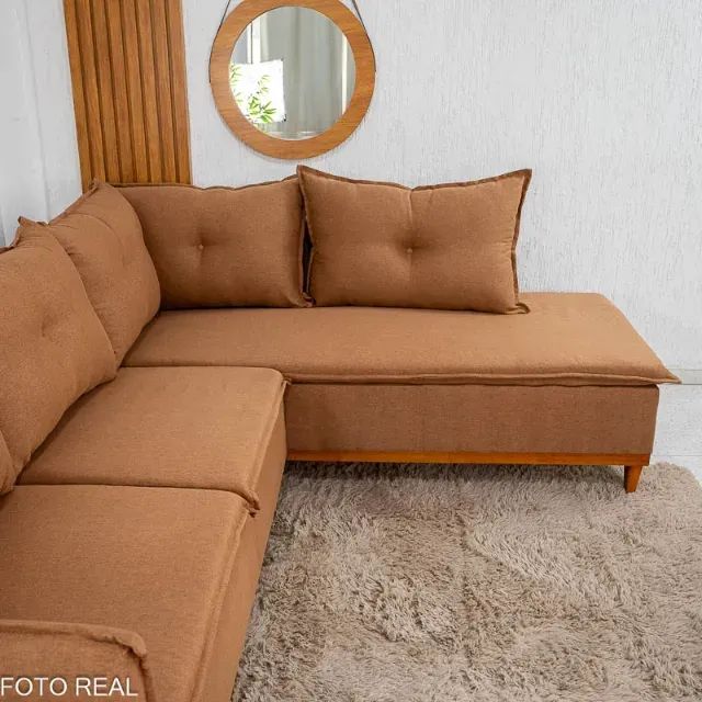Sofá de Canto Turquia  Linho -  Produto Novo!  Pronta Entrega! - Foto 3