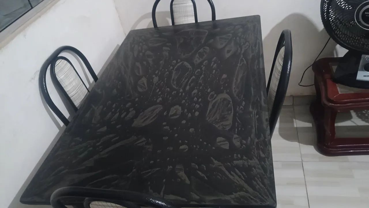 Mesa de mármore preto 64311791073410122