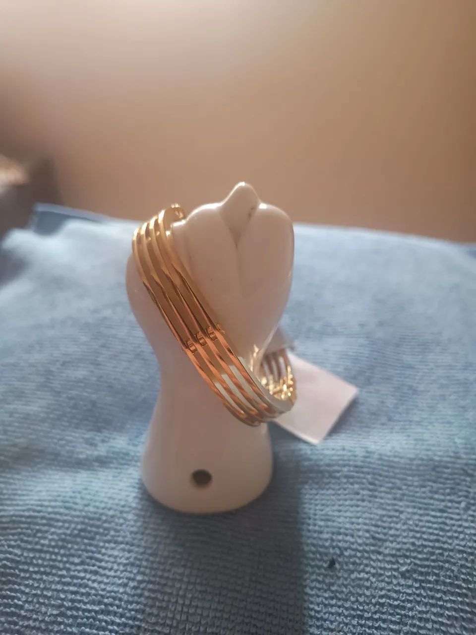 Pulseira Bracelet Em Metal Dourado Folheado  - Foto 4
