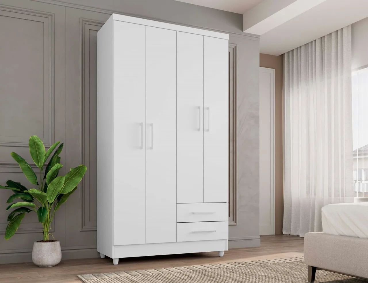 Promoção Guarda Roupa Branco 4 portas - 15/10