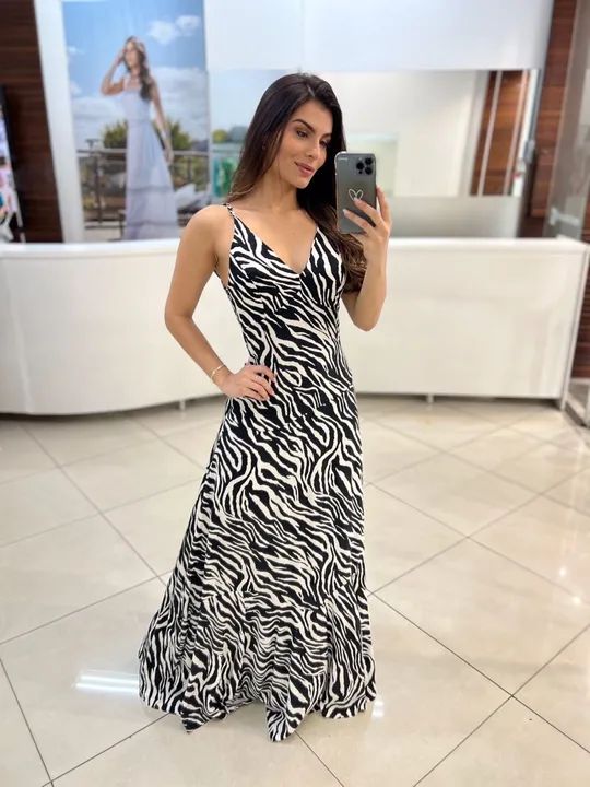 Vestido Zebra Decote nas Costas - Foto 2