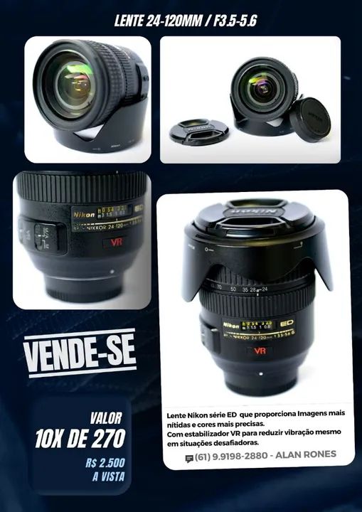 Lente Nikon 24-120mm f/3.5-5.6 VR ED