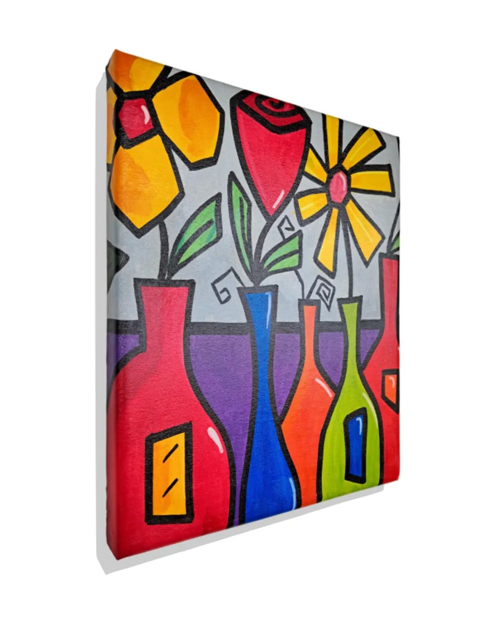 Mini Quadro de Garrafas com Flores - Foto 3