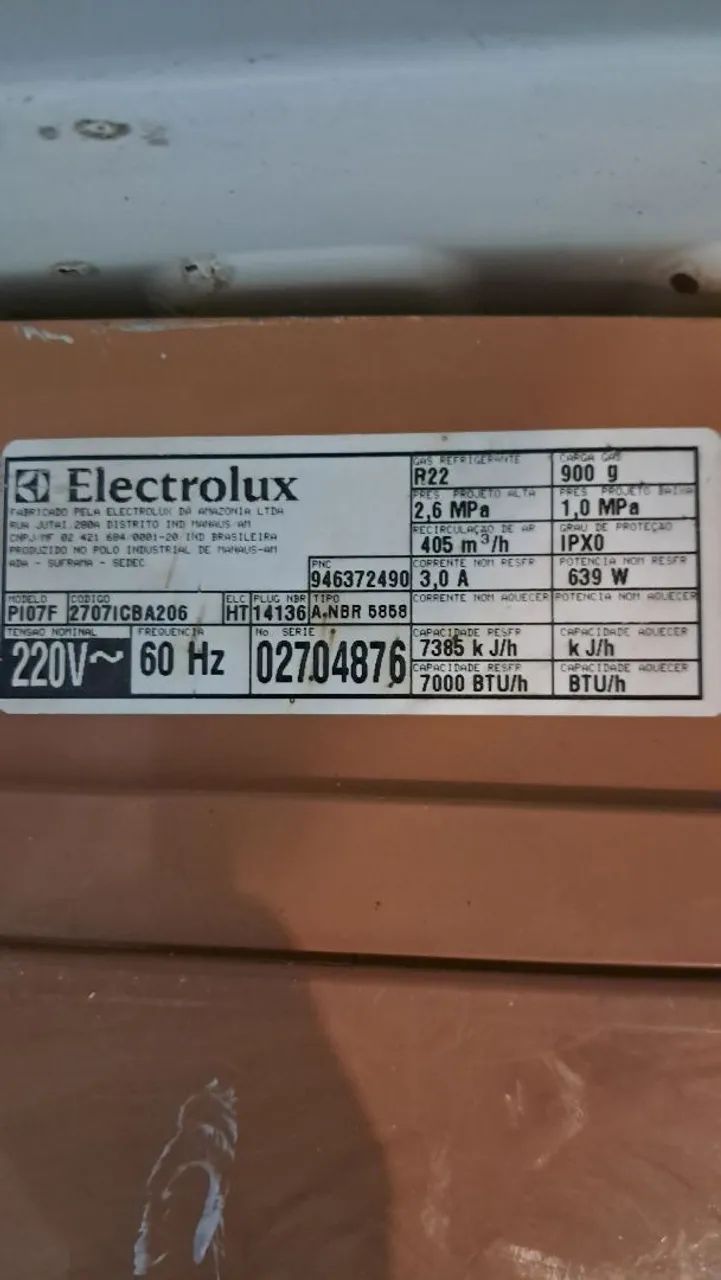 Ar Condicionado Electrolux com Defeito - 7.000 BTUs - Foto 6