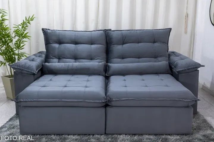 Sofá Retrátil Reclinável Emanuelly 2.30m    Pronta Entrega!   RF - Foto 5