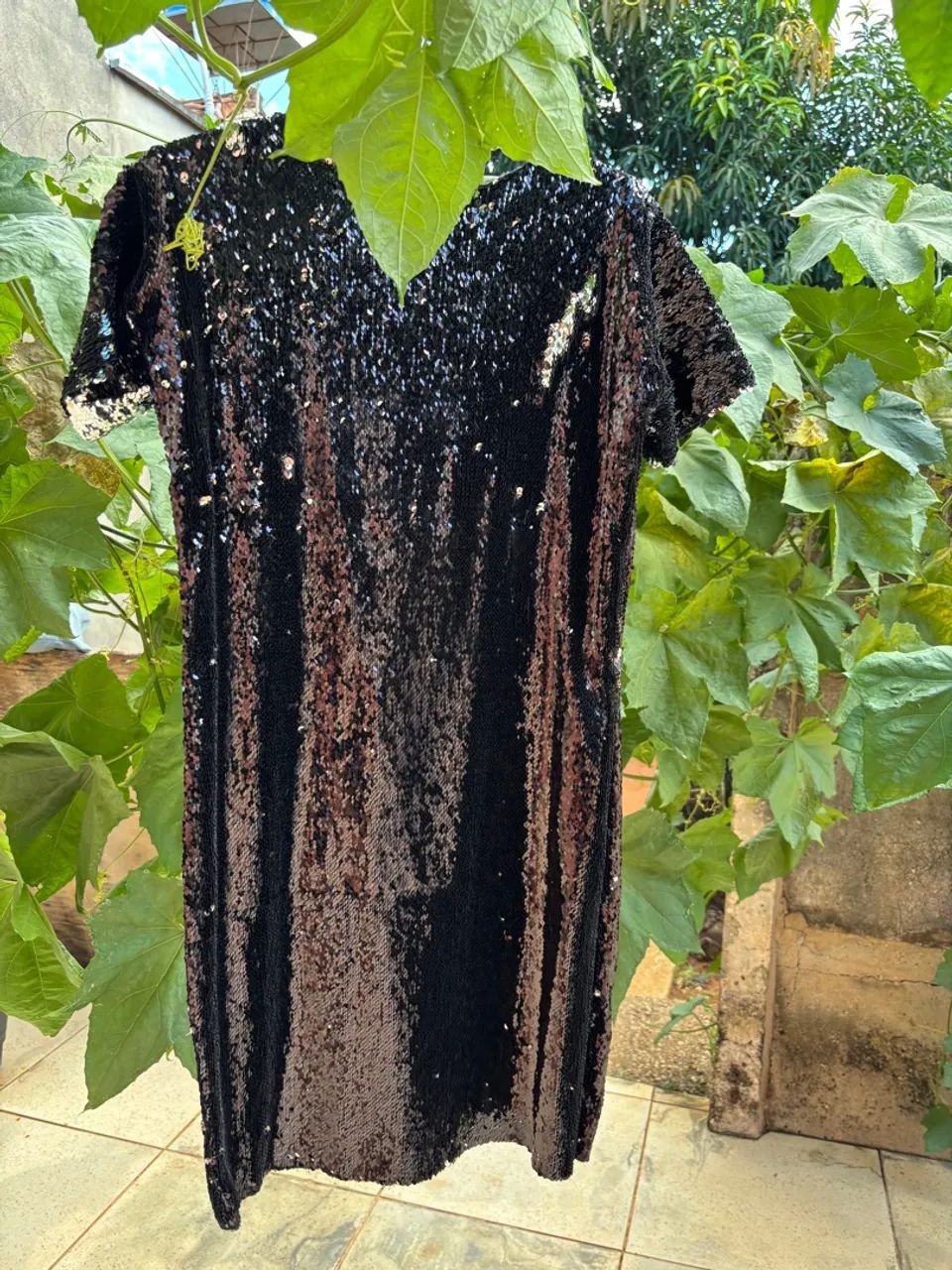 Vestido de Sequins Preto - Foto 2