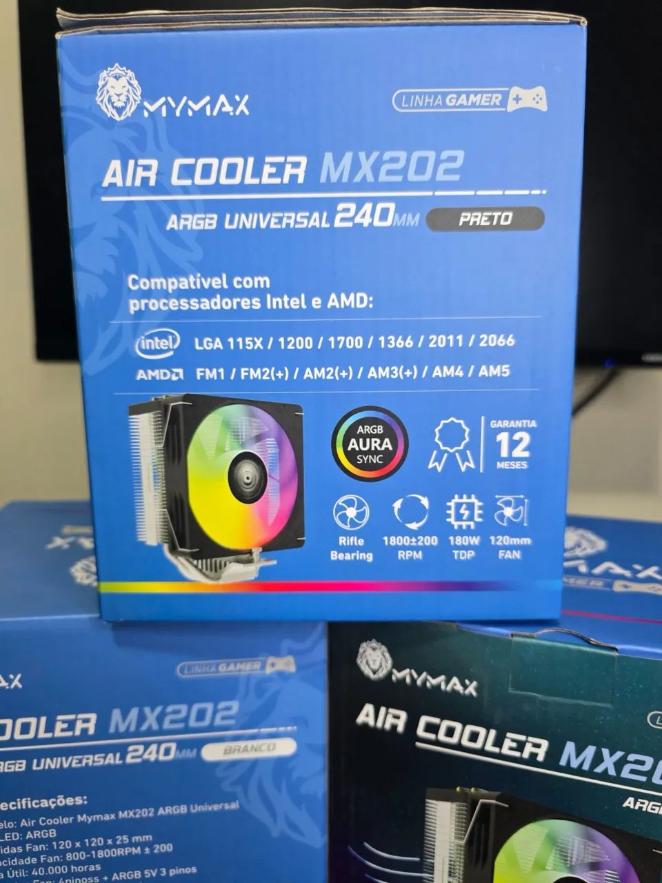 Air Cooler Mymax MX202 ARGB Universal 120mm - Preto - Foto 3