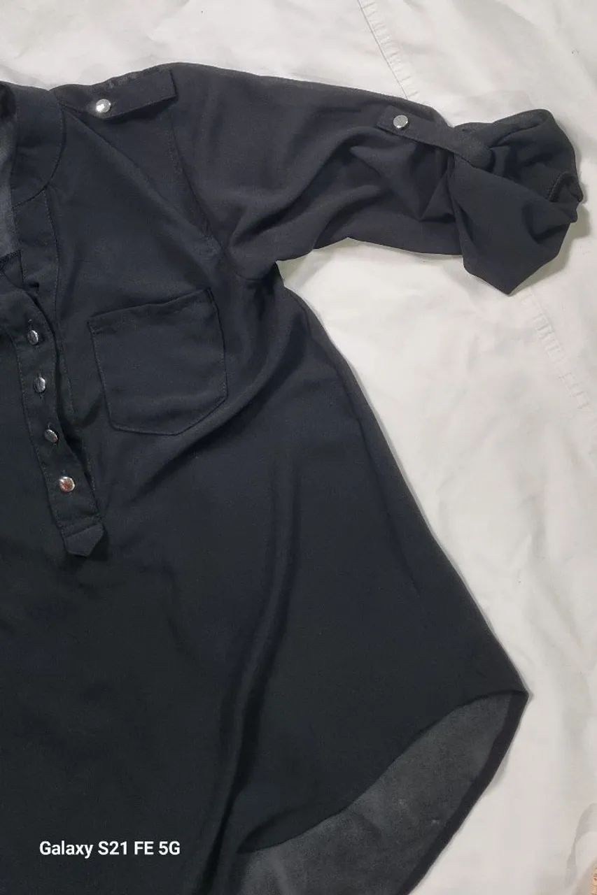 Camisa preta p transparente - Foto 2