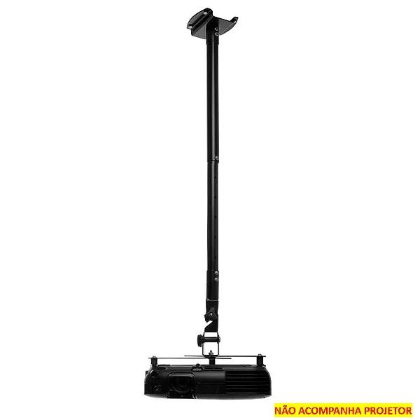 Suporte de Projetor Datashow para Teto ou Parede com Extensão, Preto - Brasforma  - Foto 2