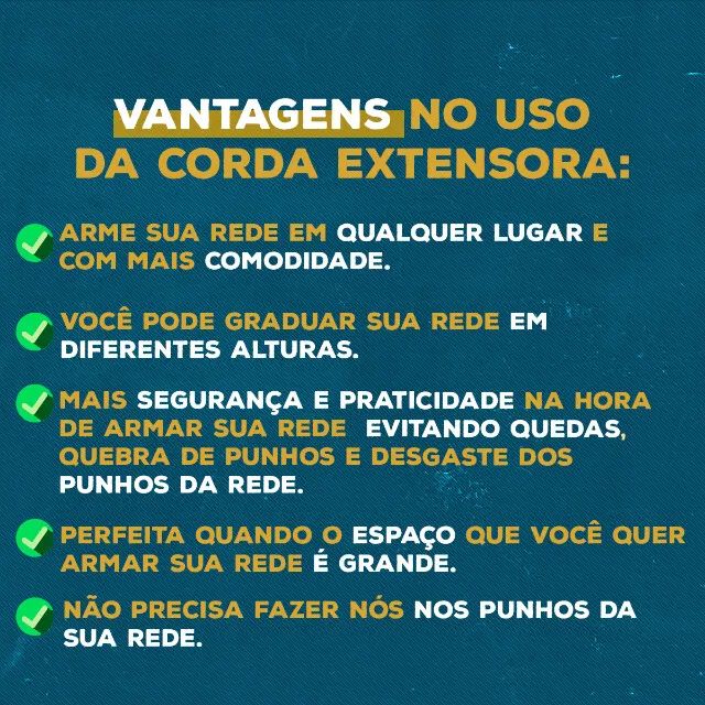 Corda Extensor Alongador Para Rede De Dormir (1 PAR) 2 unid - Foto 4