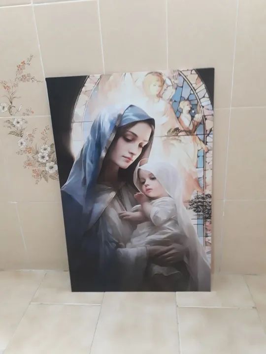 Quadro Decorativo Madona e o Bebê - Foto 2