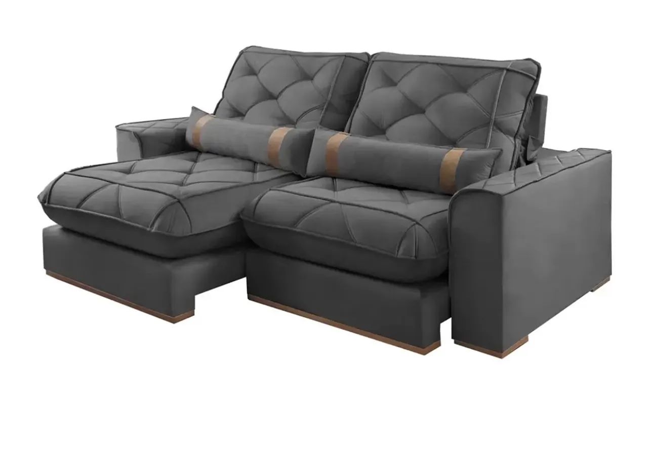 Sofá Retrátil e Reclinável 250cm Bello Molas Ensacadas p544 - Foto 2