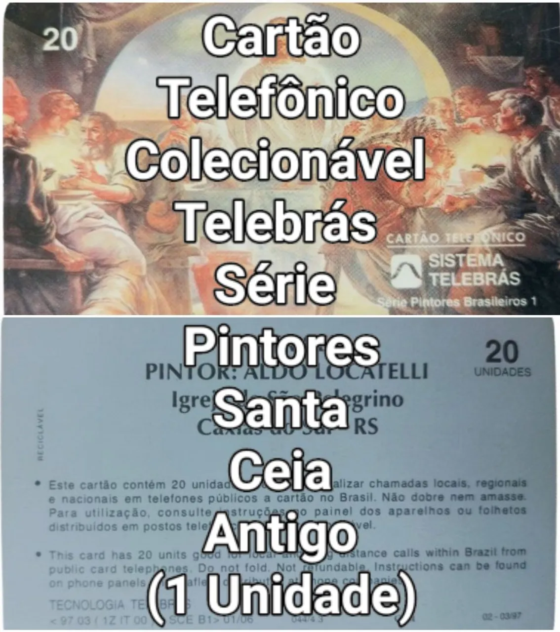 Cartão Telefônico Telebrás Série Pintores Brasileiros Antigo