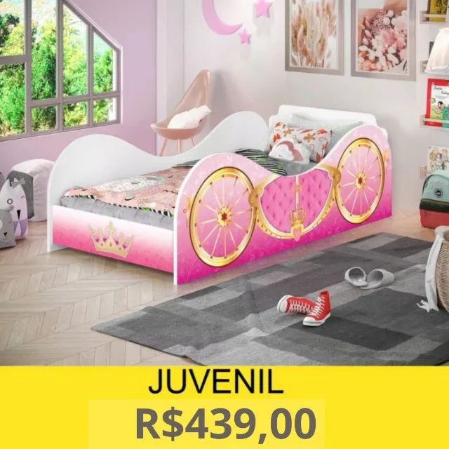 CAMA INFANTIL CARRINHO MENINA A PRONTA-ENTREGA 