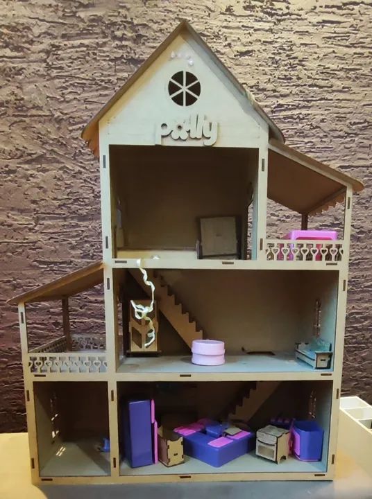 Casinha de Boneca Polly em Madeira - Pronta para Brincar!
