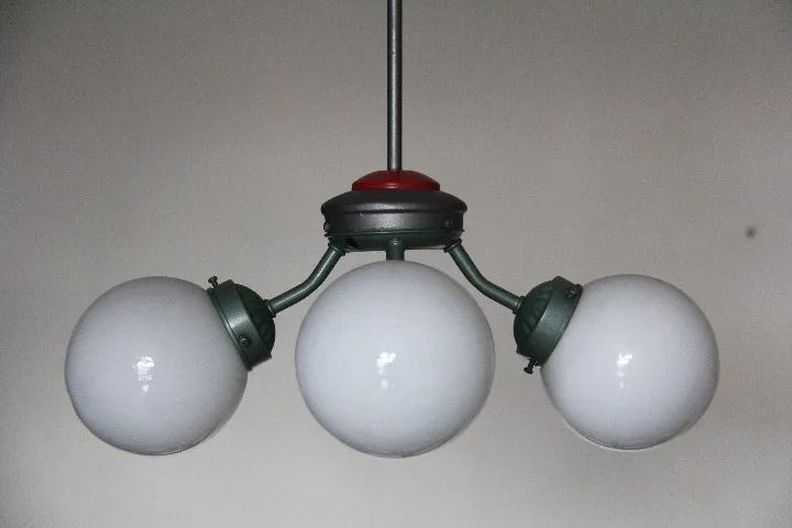 Lustre Up Cycle Opaline 4 Globos Antigo ( Anos 60 ) - Foto 5