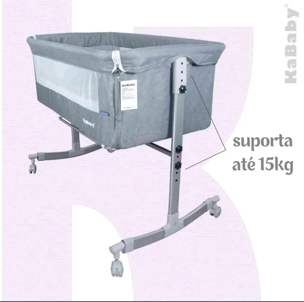 Berço Portátil Moisés Co-bed KaBaby Cinza - 1 Mês de Uso - Foto 4