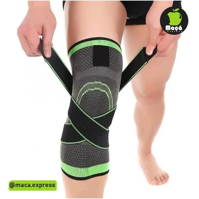 Joelheira de Compressão Esportiva Elástica Corrida Bike Futebol com Bandagem