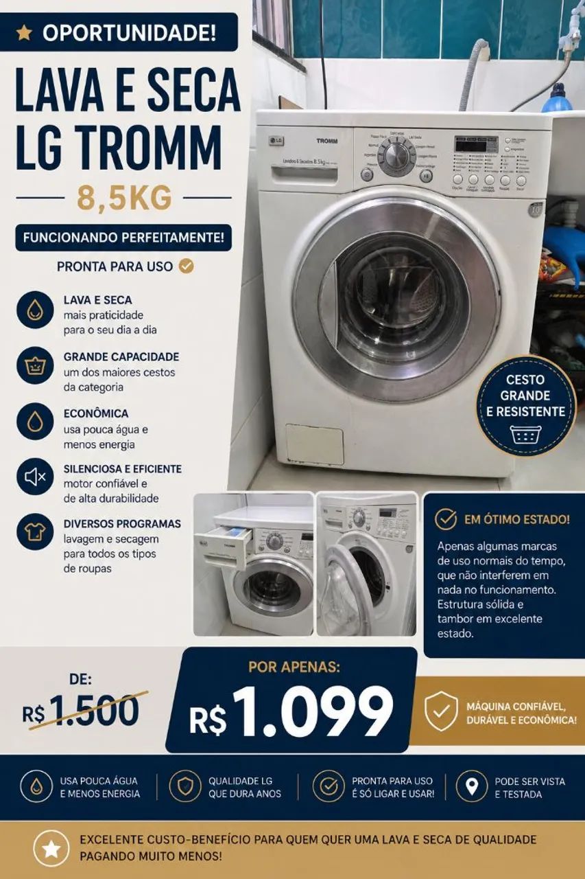 Lava e Seca LG 8,5kg