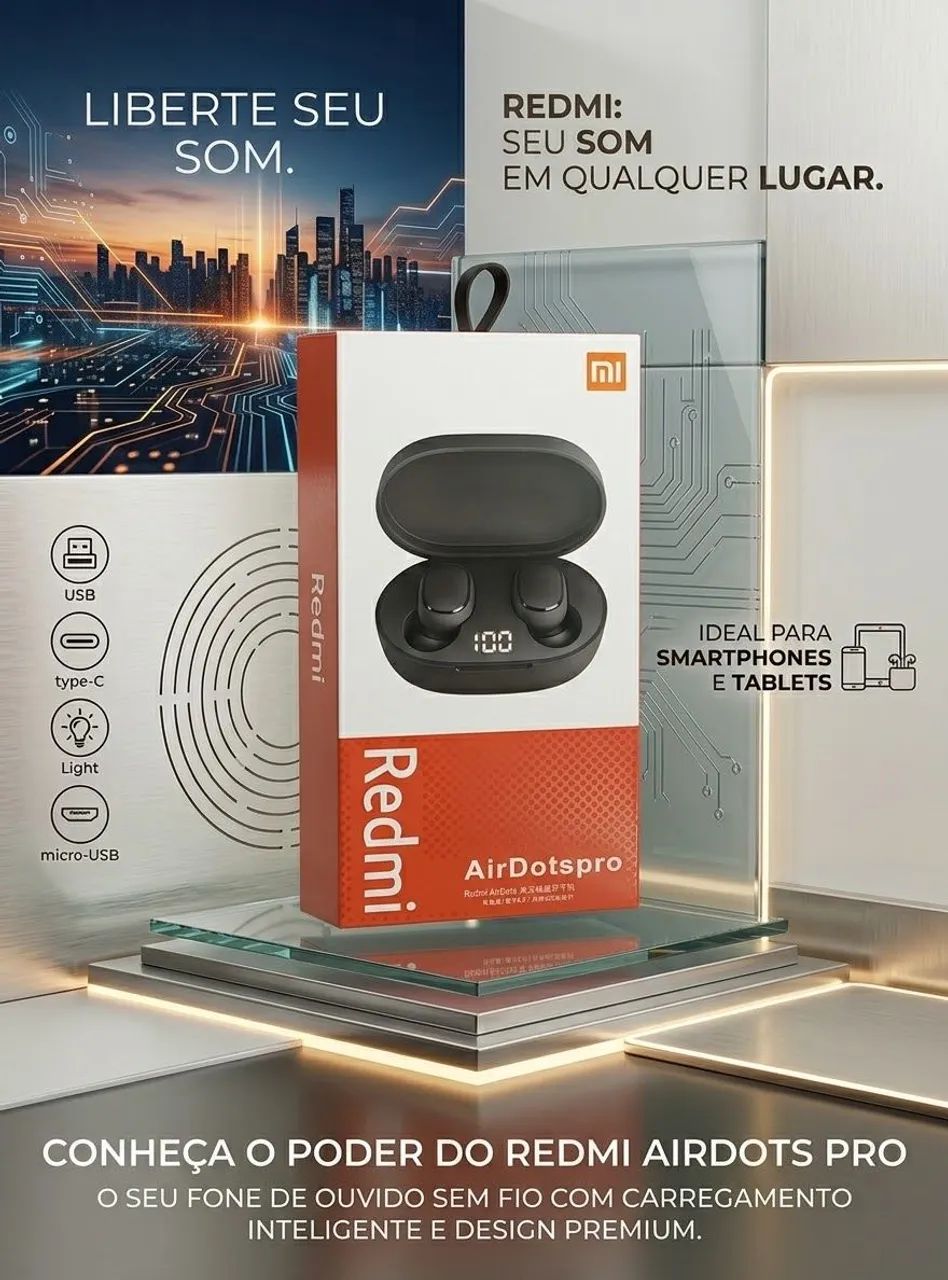 Fone de ouvido bluetooth redmi