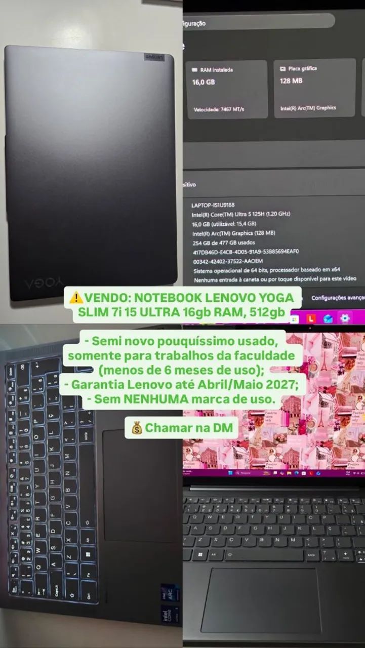 Notebook Lenovo Yoga Slim 7i 