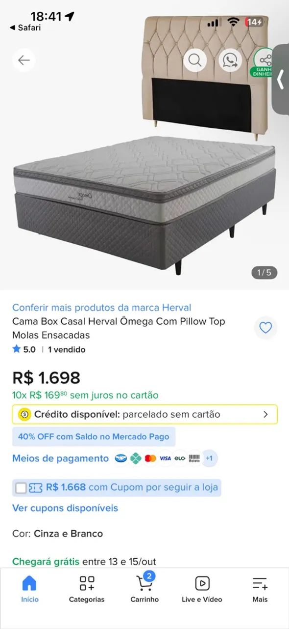 Cama box casal Herval Omega nova - Foto 2