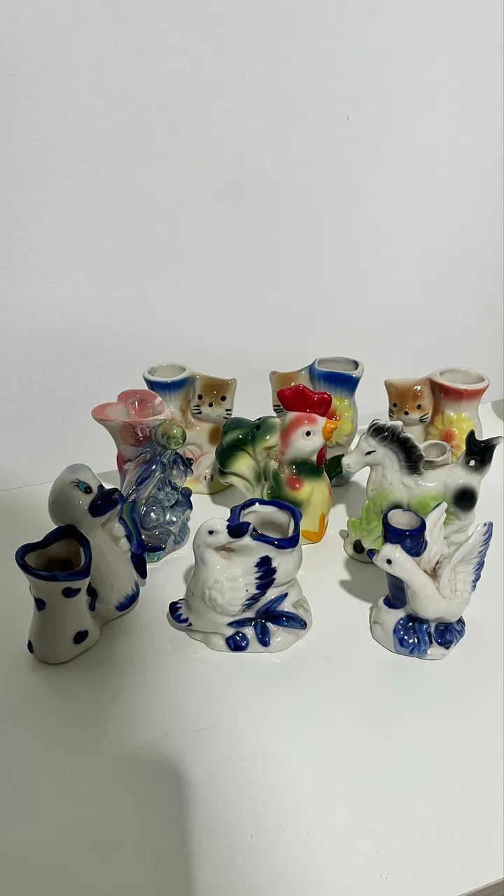 Conjunto de 9 bibelôs antigos - Foto 3