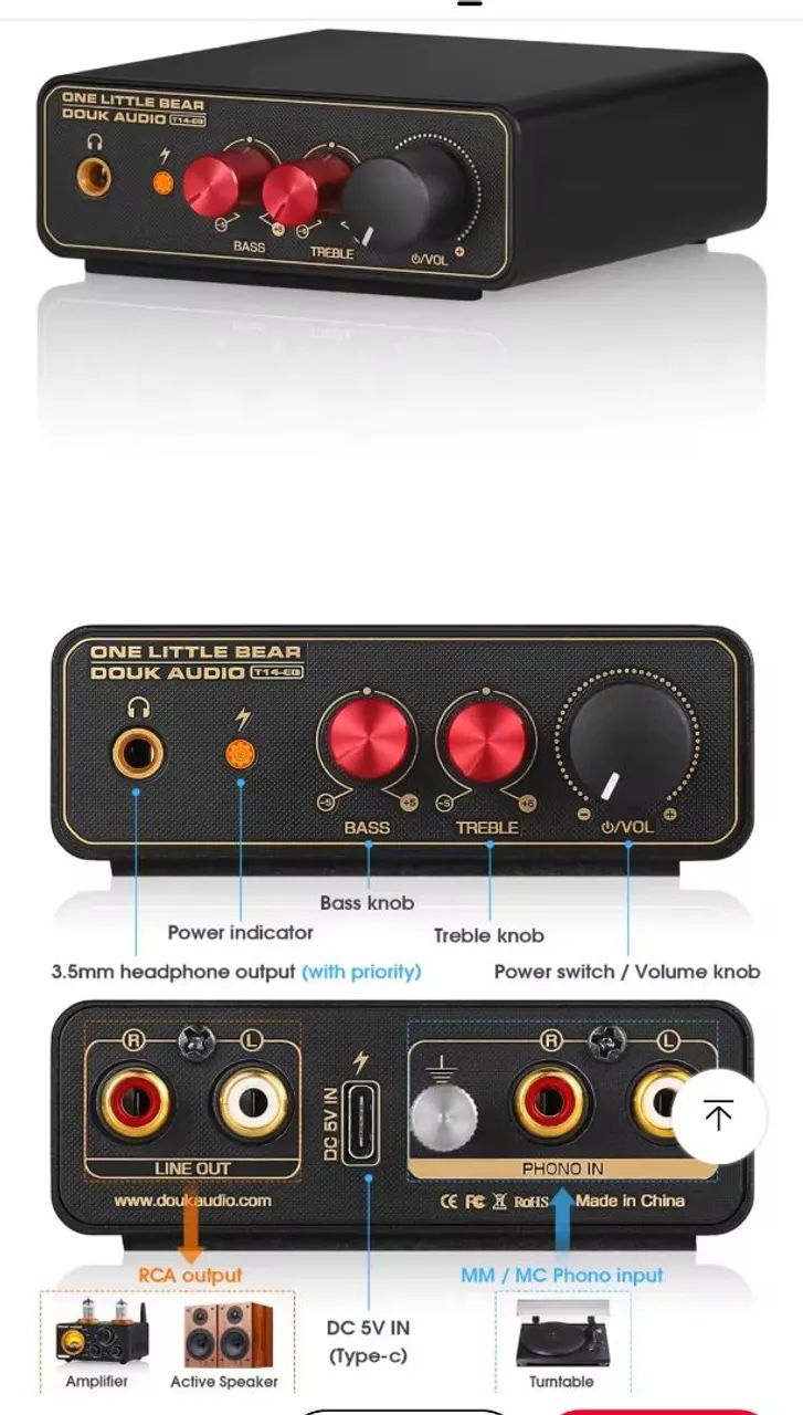 Douk One Little Bear Phono Preamp Toca Discos  - Foto 5