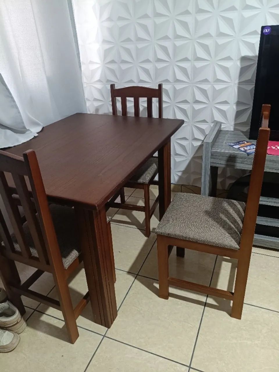 Mesa de jantar quadrada madeira maciça  - Foto 4