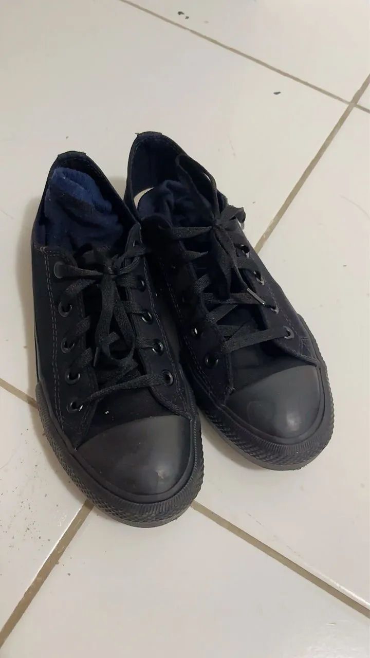 all star cano baixo all black 