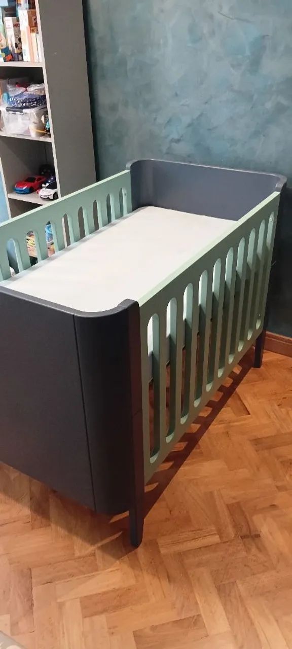 Berço Bo 3 em 1 Azul (mini berço, berço e cama) - Foto 2