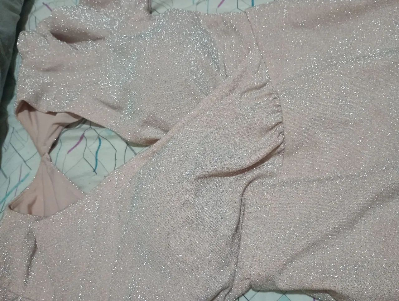 Vestido rose com brilho elegante  - Foto 2