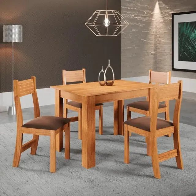 Mesa de jantar 4 lugares mdf entrega rápida