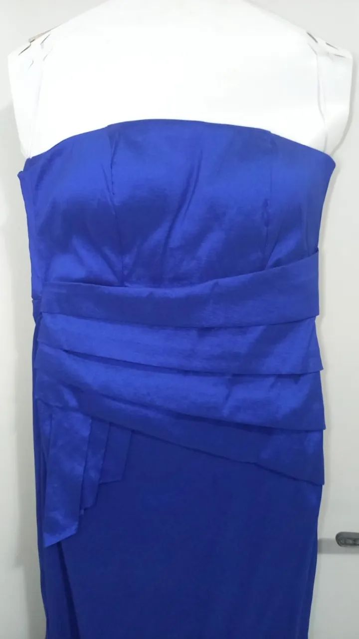 vestido longo azul de tafetá - Foto 3