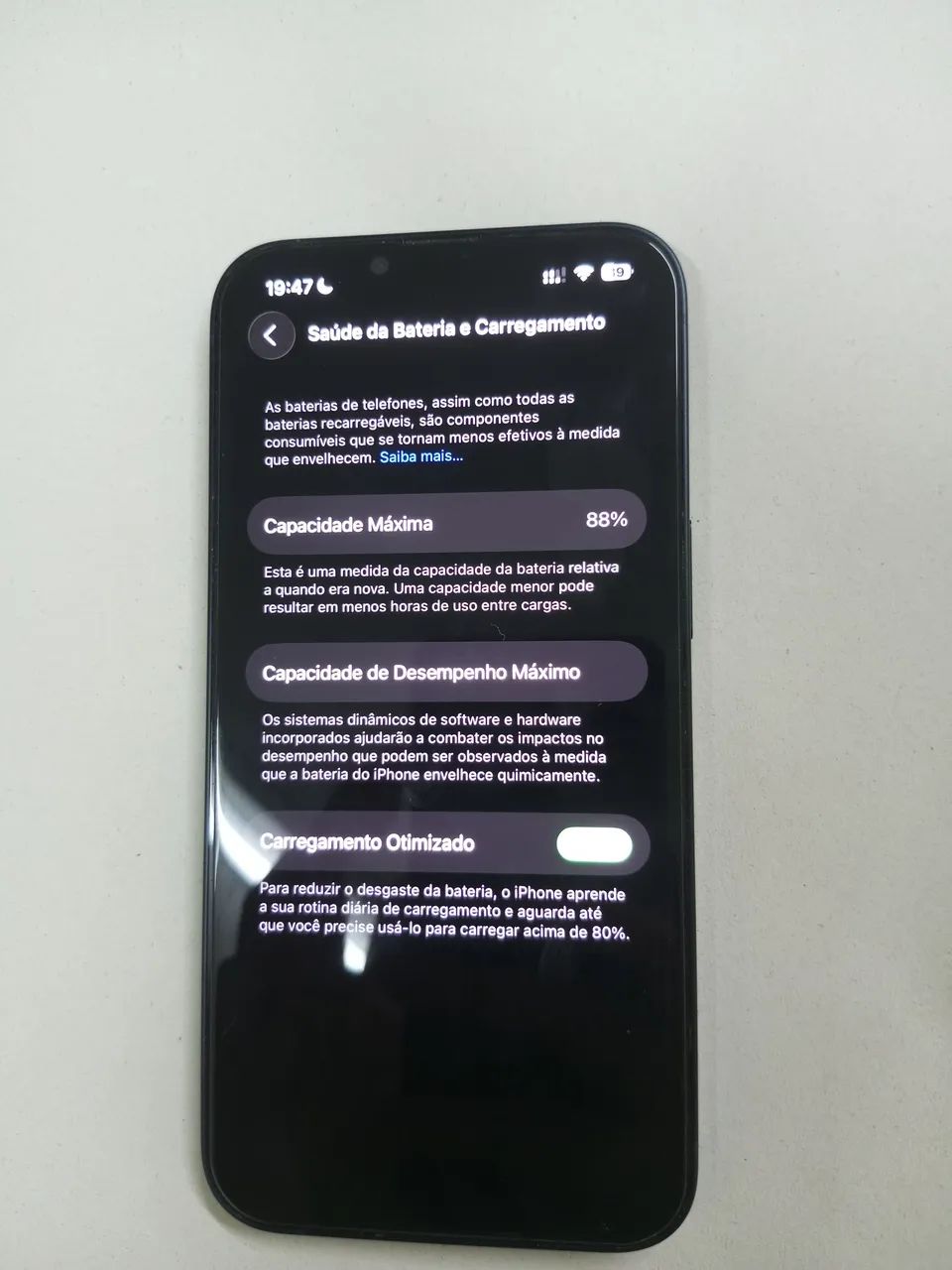 iPhone 13 128GB preto, 12 meses de uso, único dono, bateria 88