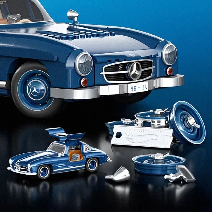 Hot Wheels Mercedes-Benz 300 SL Brick Shop Mattel 1.600 Peças