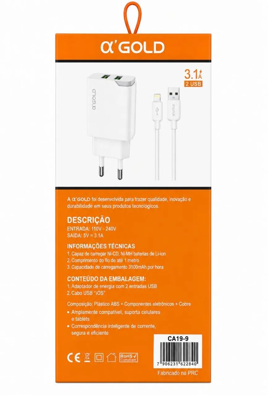 Carregador Rápido iPhone 3.1A + Cabo Lightning - Foto 3