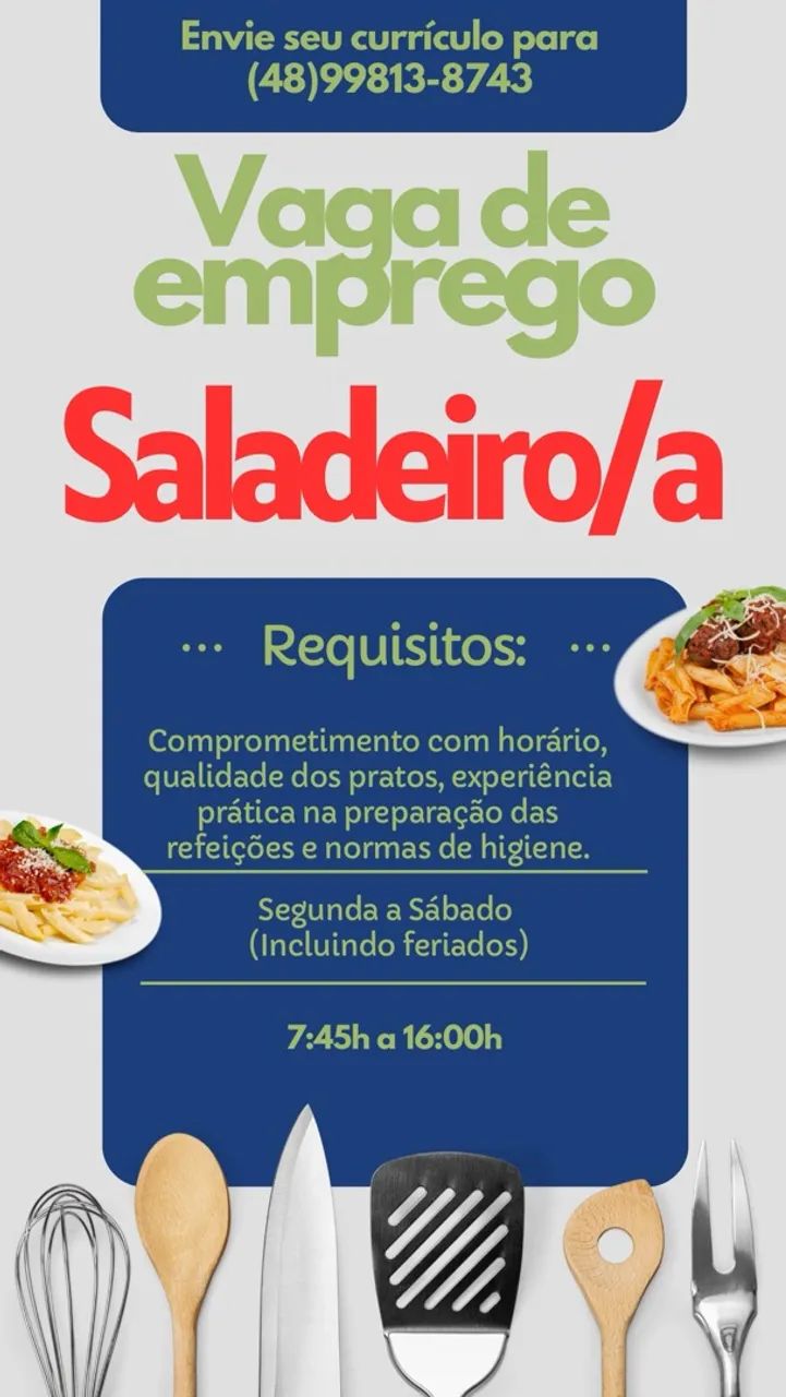 VAGA SALADEIRO/A