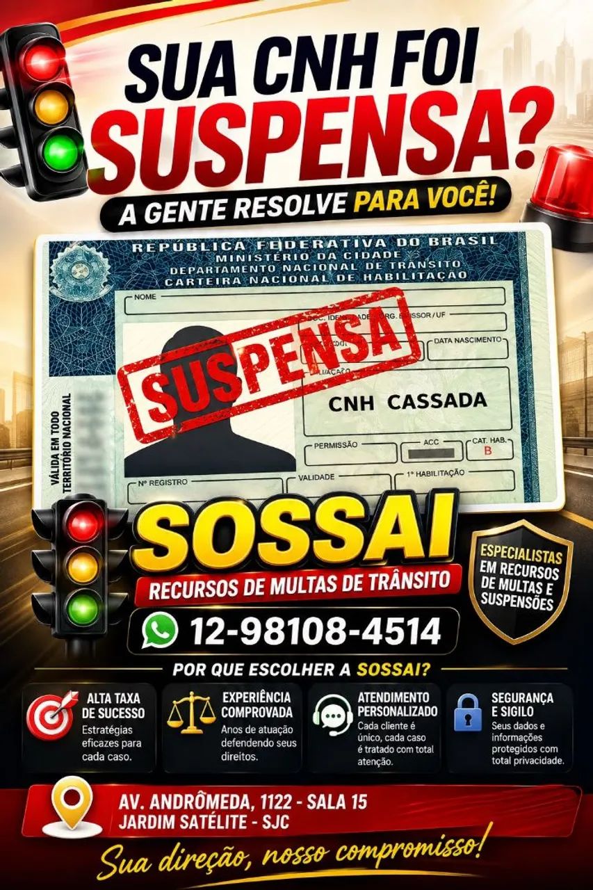 ESTÁ COM A SUA CNH SUSPENSA OU CASSADA?