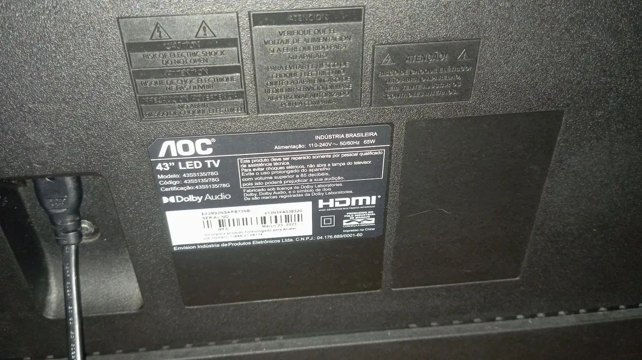 Tv 43 Polegadas AOC Roku