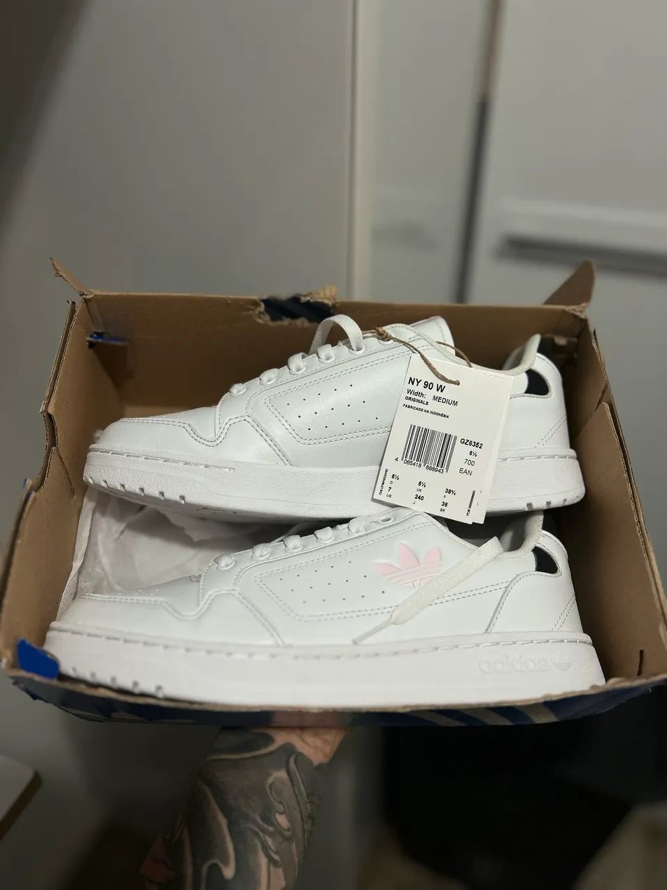 Tênis Adidas Ny 90 Original {Branco e rosa} num36